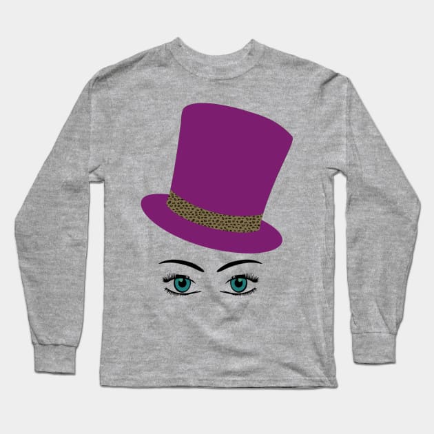 Woman in Pink Top Hat Long Sleeve T-Shirt by Miozoto_Design